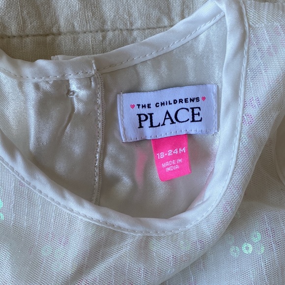 The Children's Place White Sequins Dress Size 18-24 Months - Picture 3 of 7